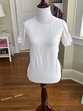 Ann Taylor White Short Sleeve Crewneck knit